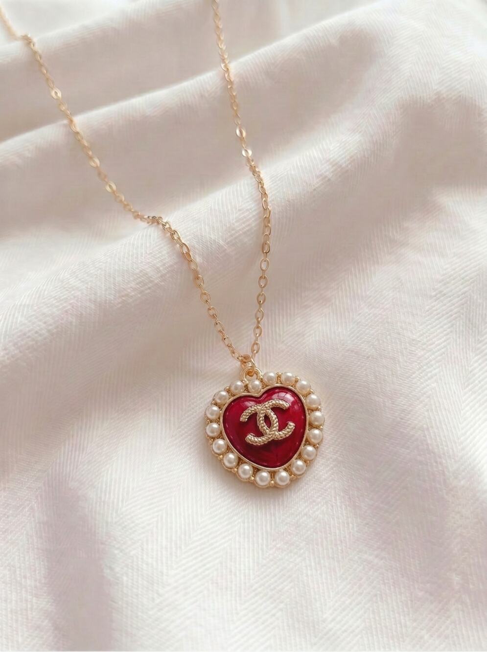 ✨ Vintage CHANEL Heart Upcycled Necklace: BOGO Sale! ✨